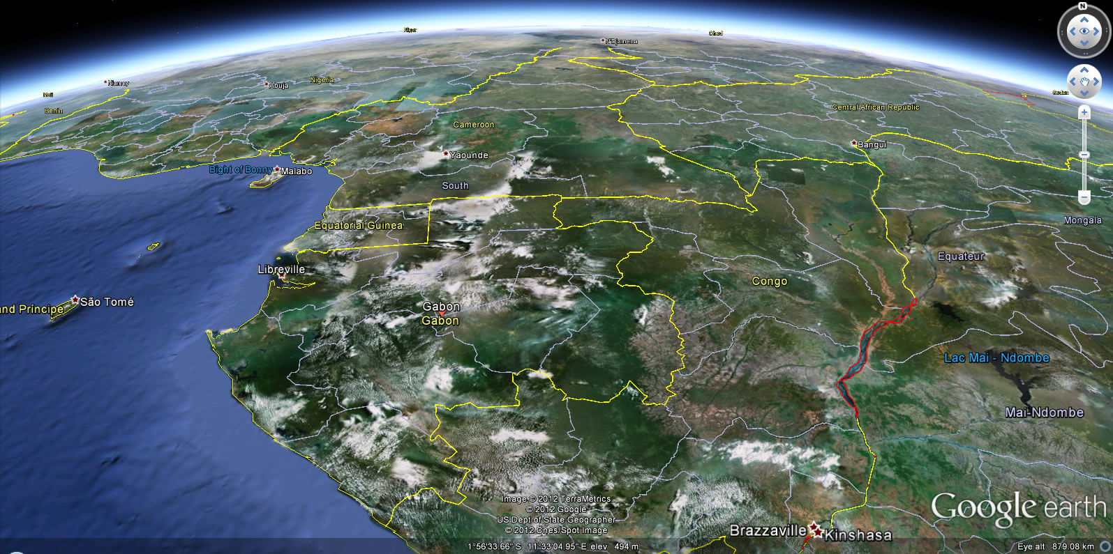 Gabon Earth Map
